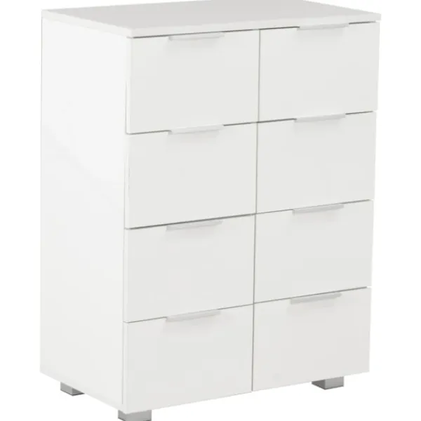 vidaXL Byråer>Skänk högglans vit 60x35x80 cm spånskiva