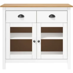 vidaXL Sideboards>Skänk Hill vit 90x40x80 cm massiv furu
