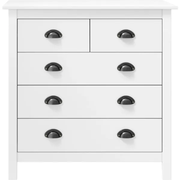 vidaXL Byråer>Skänk Hill vit 79x40x80 cm massiv furu