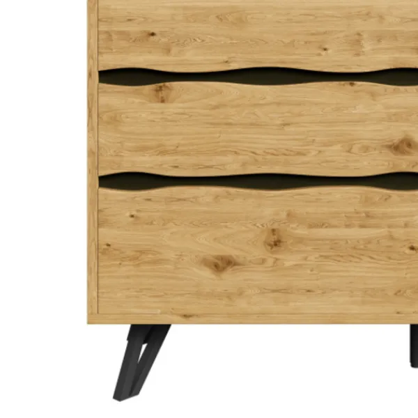 Byråer>Skänk med 6 lådor i trä och metallben – modern, gott om förvaring, 120x40x75,5cm – För vardagsrum och matsal