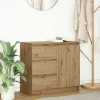 vidaXL Sideboards>Skänk med låda Artisan ek 71x35x65 cm konstruerat trä