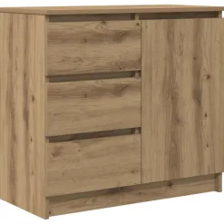vidaXL Sideboards>Skänk med låda Artisan ek 71x35x65 cm konstruerat trä