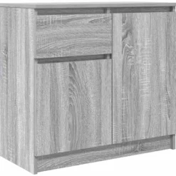 vidaXL Sideboards>Skänk med låda grå sonoma 71x35x65 cm konstruerat trä