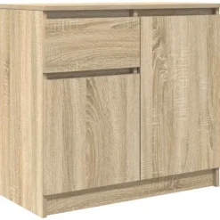 vidaXL Sideboards>Skänk med låda sonoma ek 71x35x65 cm konstruerat trä