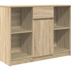 vidaXL Sideboards>Skänk med låda sonoma ek 101x35x76 cm konstruerat trä