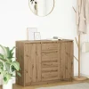 vidaXL Sideboards>Skänk med lådor hantverksmässig ek 100,5x35x76 cm