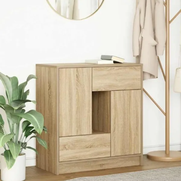 vidaXL Sideboards>Skänk med lådor och dörrar sonoma ek 70,5x34x74,5 cm