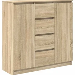 vidaXL Sideboards>Skänk med lådor sonoma ek 100,5x35x98,5 cm konstruerat trä