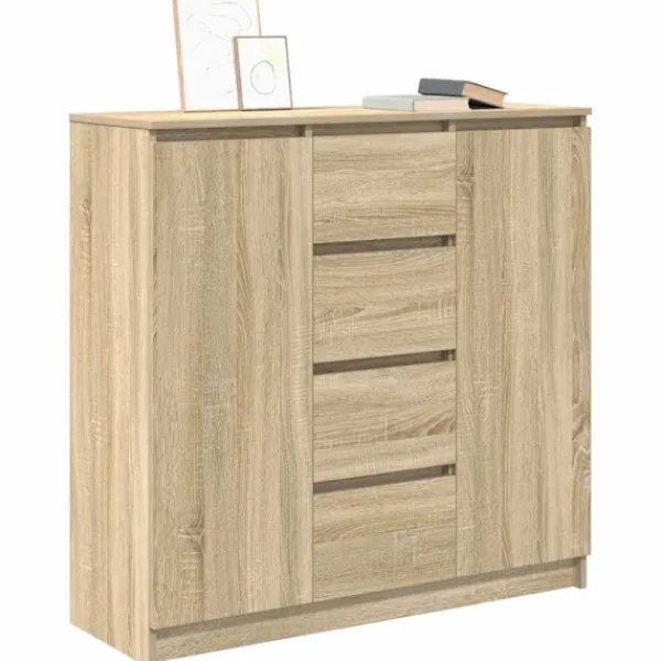 vidaXL Sideboards>Skänk med lådor sonoma ek 100,5x35x98,5 cm konstruerat trä