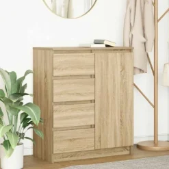 vidaXL Sideboards>Skänk med lådor sonoma ek 71x35x84 cm konstruerat trä