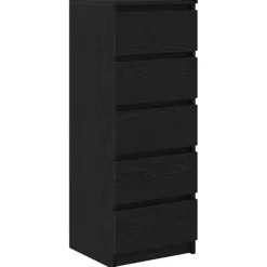 vidaXL Byråer>Skänk med lådor svart ek 37,5x35x99 cm konstruerat trä