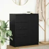 vidaXL Sideboards>Skänk med lådor svart ek 71x35x84 cm konstruerat trä