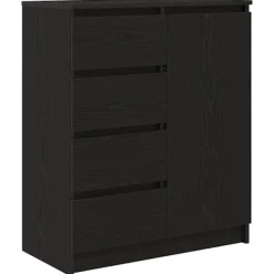 vidaXL Sideboards>Skänk med lådor svart ek 71x35x84 cm konstruerat trä