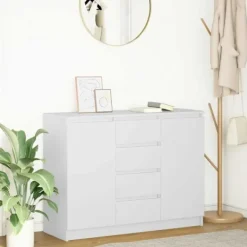 vidaXL Sideboards>Skänk med lådor vit 100,5x35x76 cm konstruerat trä