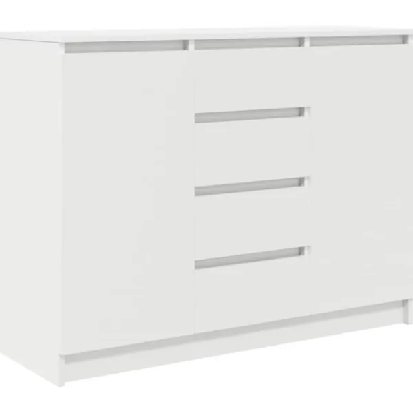 vidaXL Sideboards>Skänk med lådor vit 100,5x35x76 cm konstruerat trä