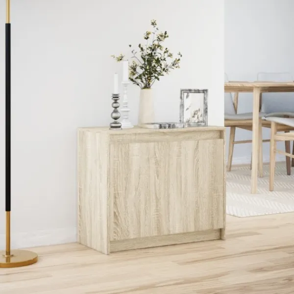 vidaXL Sideboards>Skänk med LED sonoma-ek 72x34x61 cm konstruerat trä