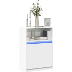 vidaXL Skåp>Skänk med LED vit 72x34x100 cm konstruerat trä