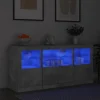 vidaXL Sideboards>Skänk med LED-belysning betonggrå 142,5x37x67 cm