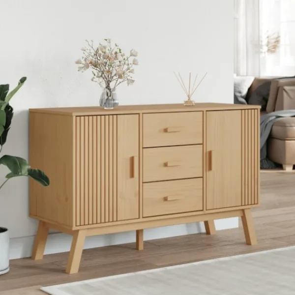 vidaXL Sideboards>Skänk OLDEN brun 114x43x73,5 cm massiv furu