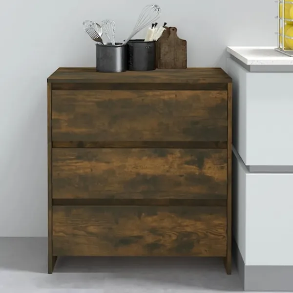 vidaXL Byråer>Skänk rökfärgad ek 70x41x75 cm konstruerat trä
