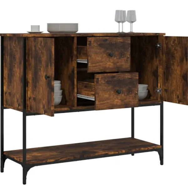 vidaXL Sideboards>Skänk rökfärgad ek 100x36x85 cm konstruerat trä