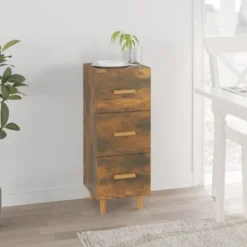 vidaXL Byråer>Skänk rökfärgad ek 34,5x34x90 cm konstruerat trä