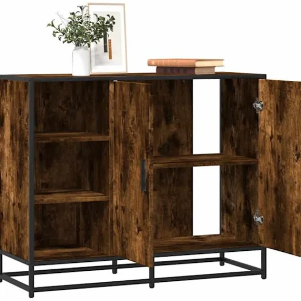 vidaXL Skåp>Skänk rökfärgad ek 92x35x76 cm konstruerat trä
