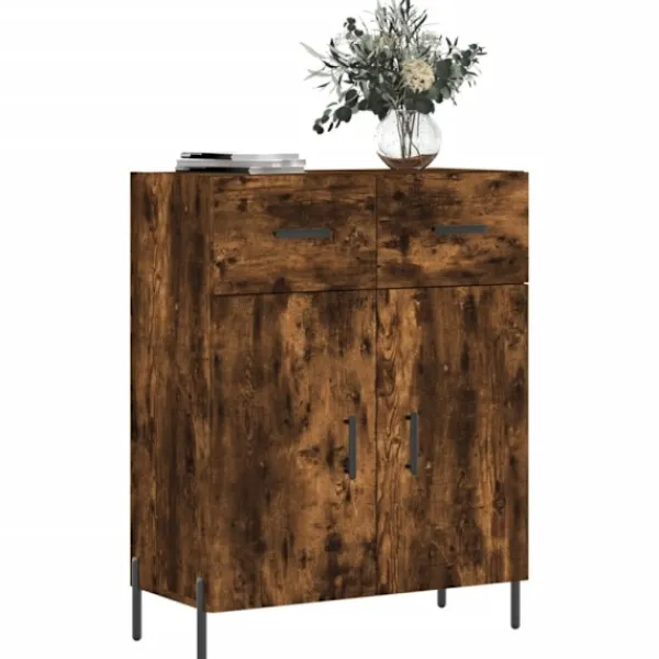 vidaXL Sideboards>Skänk rökfärgad ek 69,5x34x90 cm konstruerat trä
