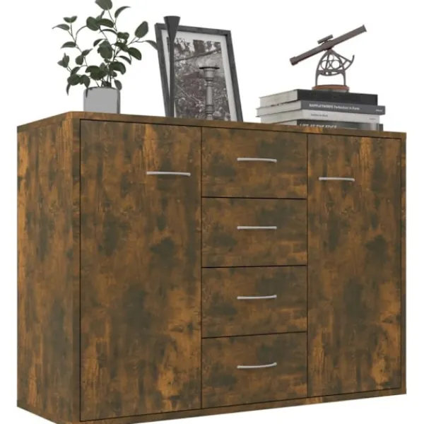 vidaXL Byråer>Skänk rökfärgad ek 88x30x65 cm konstruerat trä