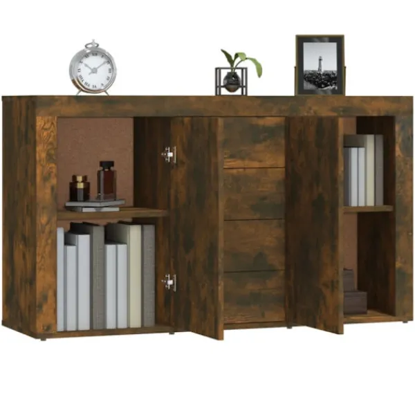 vidaXL Sideboards>Skänk rökfärgad ek 120x36x69 cm konstruerat trä