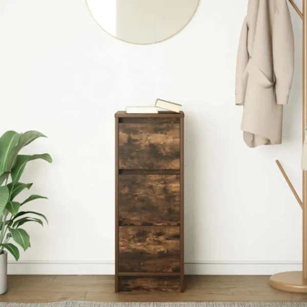 vidaXL Byråer>Skänk rökt ek 29,5x34x76 cm konstruerat trä