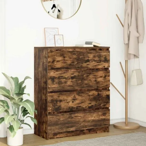 vidaXL Byråer>Skänk rökt ek 80x35x99 cm konstruerat trä