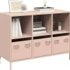 vidaXL Sideboards>Skänk rosa 101,5x39x73,5 cm kallvalsat stål