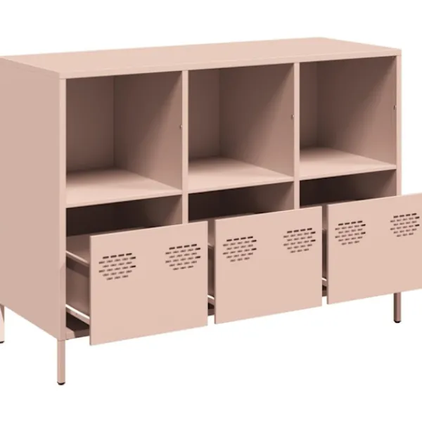 vidaXL Sideboards>Skänk rosa 101,5x39x73,5 cm kallvalsat stål