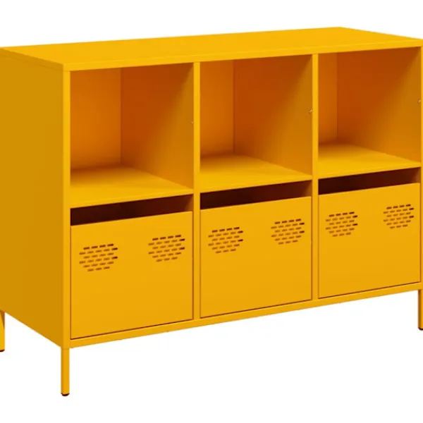 vidaXL Sideboards>Skänk senapsgul 101,5x39x73,5 cm kallvalsat stål