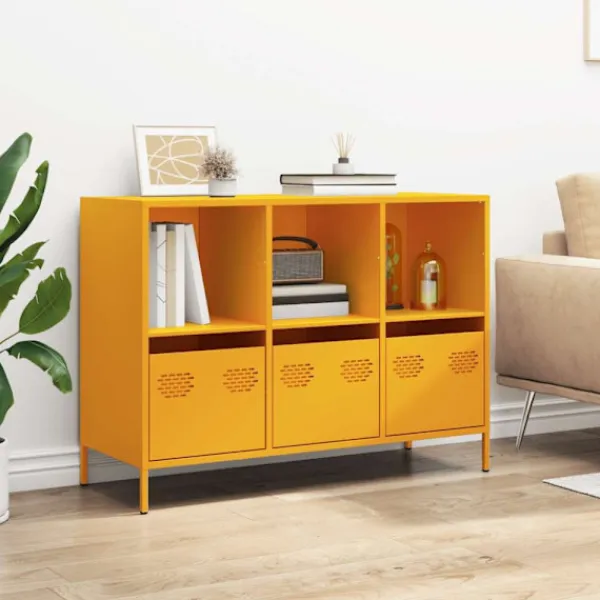 vidaXL Sideboards>Skänk senapsgul 101,5x39x73,5 cm kallvalsat stål