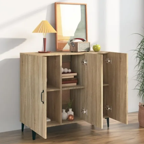 vidaXL Sideboards>Skänk sonoma-ek 90x34x80 cm konstruerat trä