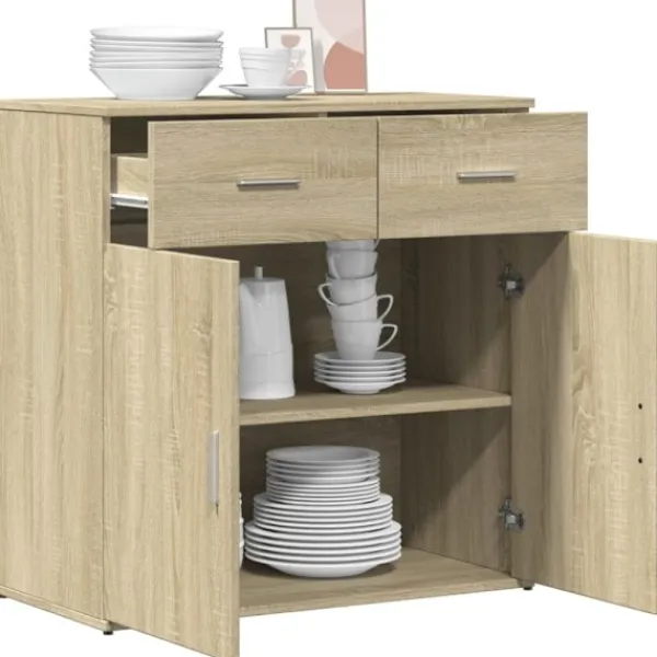 vidaXL Sideboards>Skänk sonoma-ek 79x38x80 cm konstruerat trä