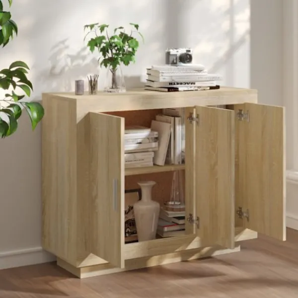 vidaXL Sideboards>Skänk sonoma-ek 92x35x75 cm konstruerat trä