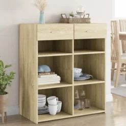 vidaXL Sideboards>Skänk sonoma-ek 80x42,5x93 cm konstruerat trä