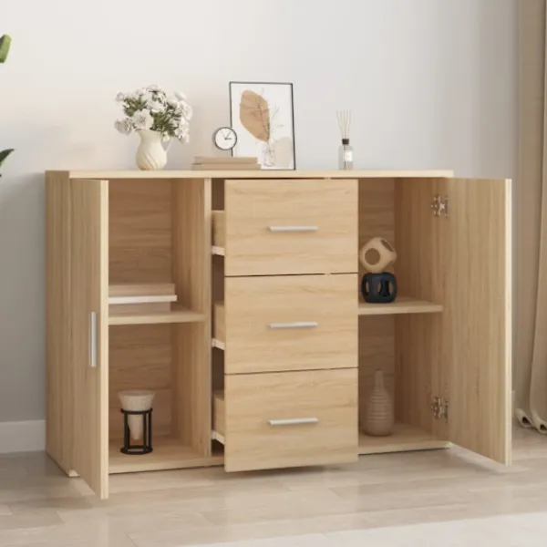 vidaXL Sideboards>Skänk sonoma-ek 91x29,5x65 cm konstruerat trä