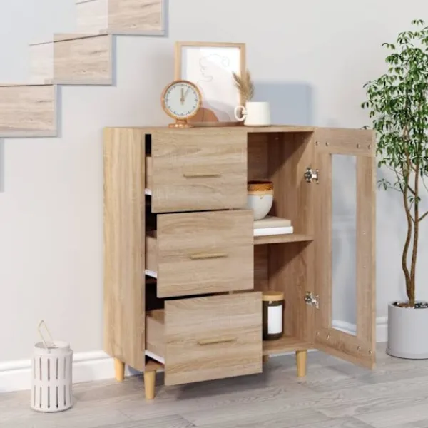 vidaXL Sideboards>Skänk sonoma-ek 69,5x34x90 cm konstruerat trä