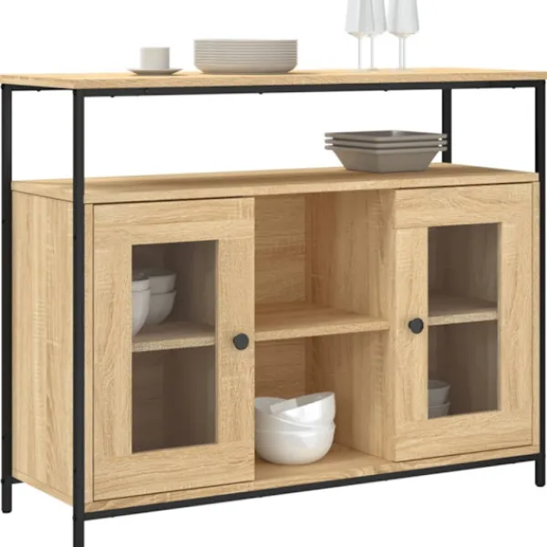 vidaXL Sideboards>Skänk sonoma-ek 100x35x80 cm konstruerat trä