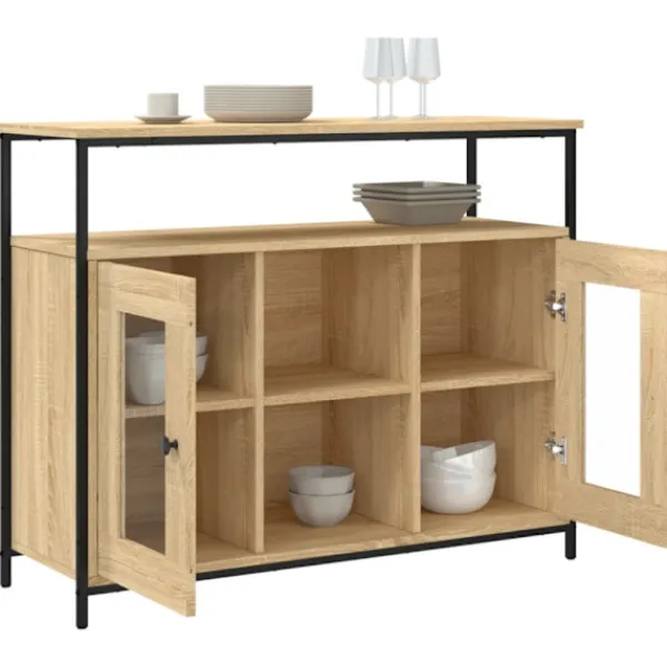 vidaXL Sideboards>Skänk sonoma-ek 100x35x80 cm konstruerat trä