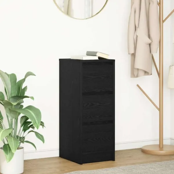 vidaXL Byråer>Skänk svart ek 29,5x34x76 cm konstruerat trä