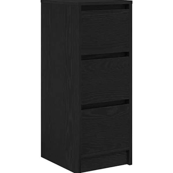 vidaXL Byråer>Skänk svart ek 29,5x34x76 cm konstruerat trä