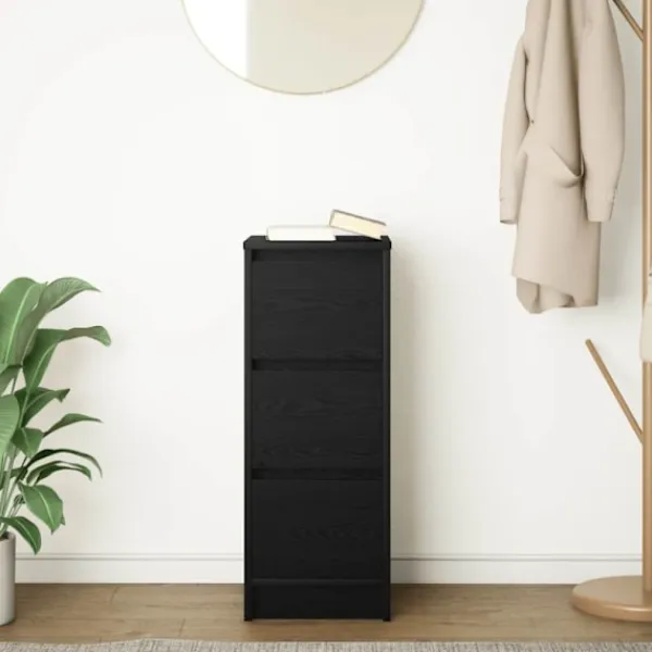 vidaXL Byråer>Skänk svart ek 29,5x34x76 cm konstruerat trä