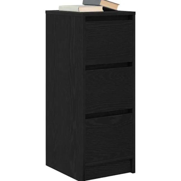 vidaXL Byråer>Skänk svart ek 29,5x34x76 cm konstruerat trä
