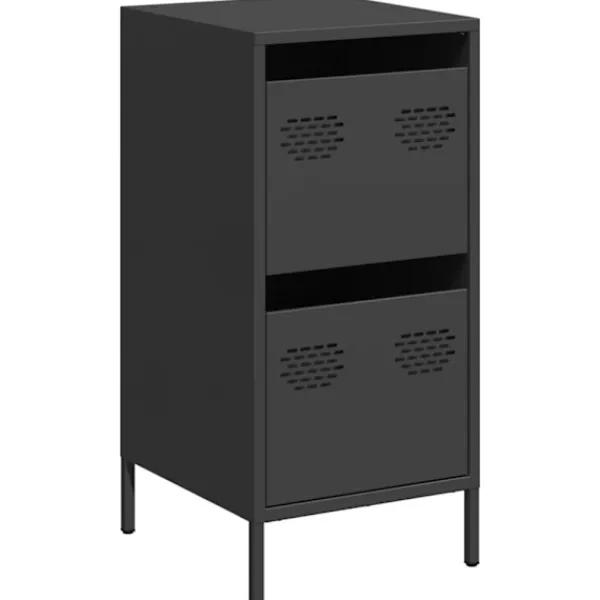 vidaXL Skåp>Skänk svart 35x39x73,5 cm kallvalsat stål