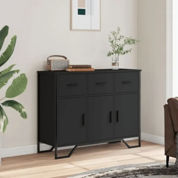 vidaXL Sideboards>Skänk svart 97x32,5x74,5 cm konstruerat trä